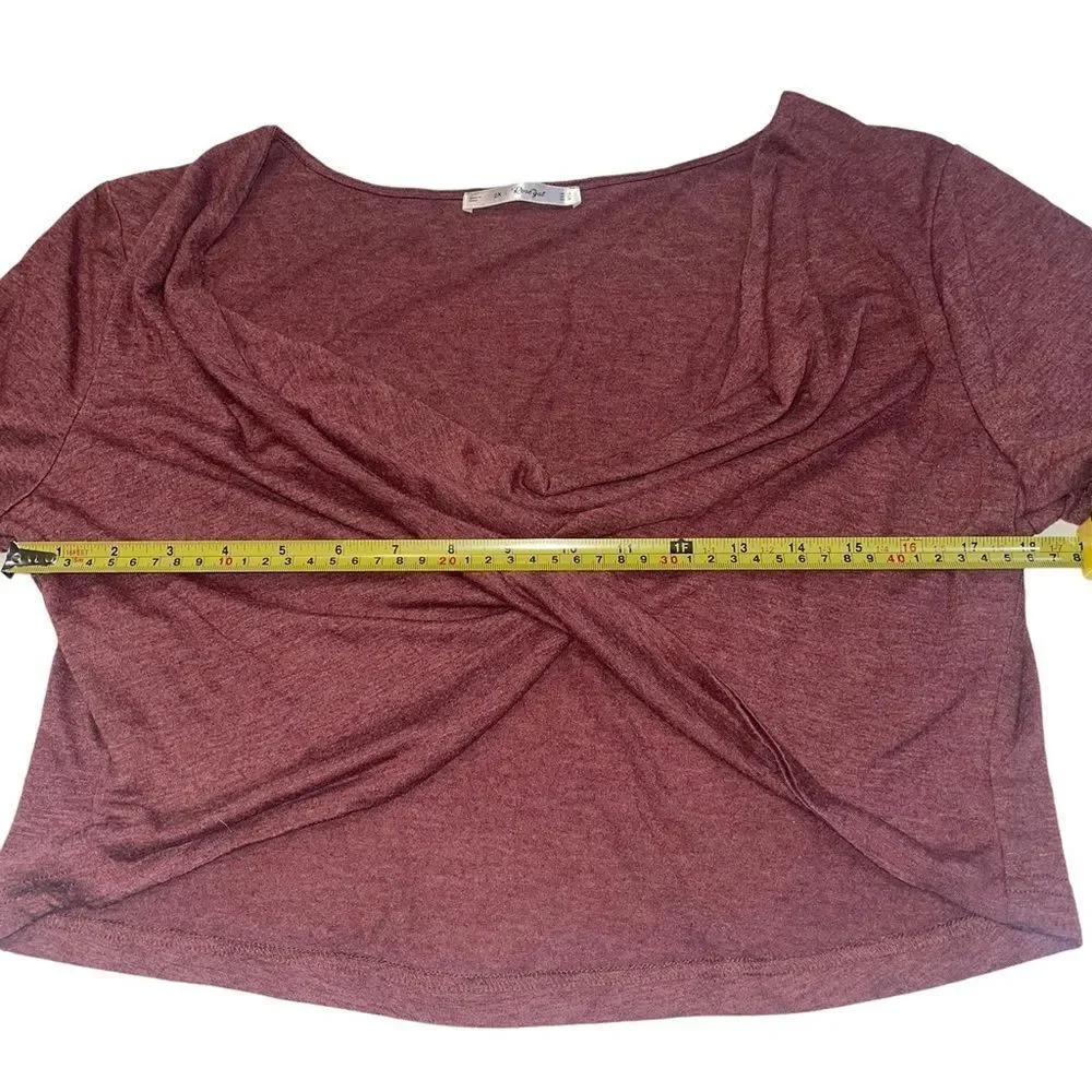 4/$25 - Rosegal Burgundy Twist Front Crop Top -‎ Size 2XL